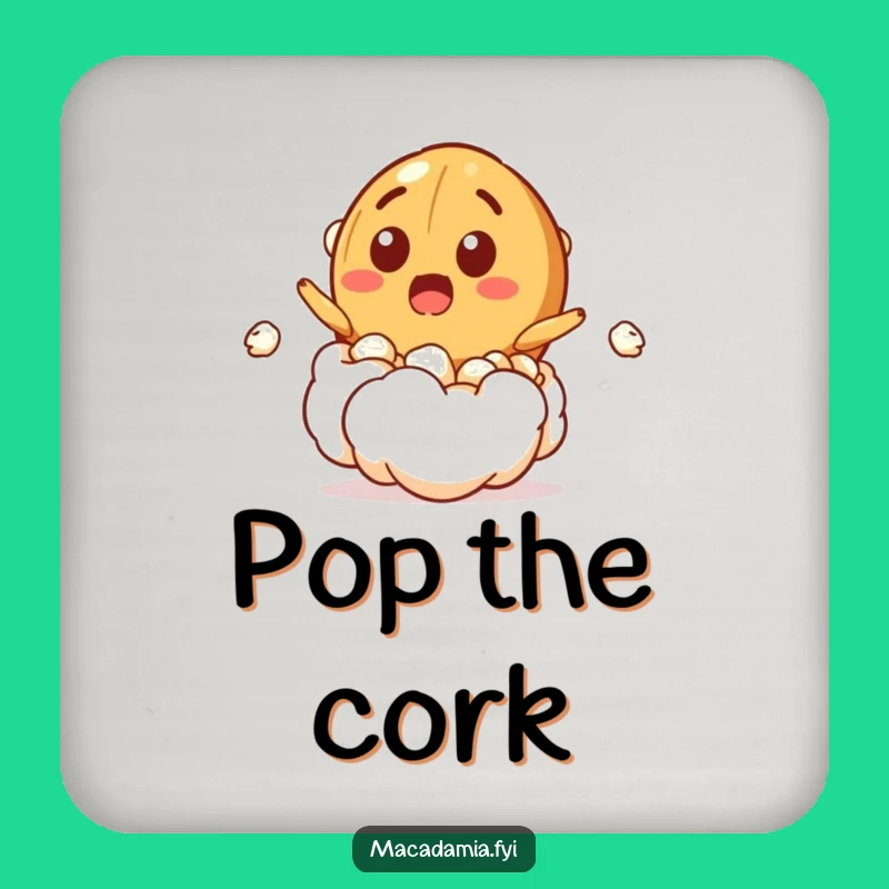 Funny Popcorn Nut Coaster: Surprising Protection with a Macadamia Nut Burst, Gift