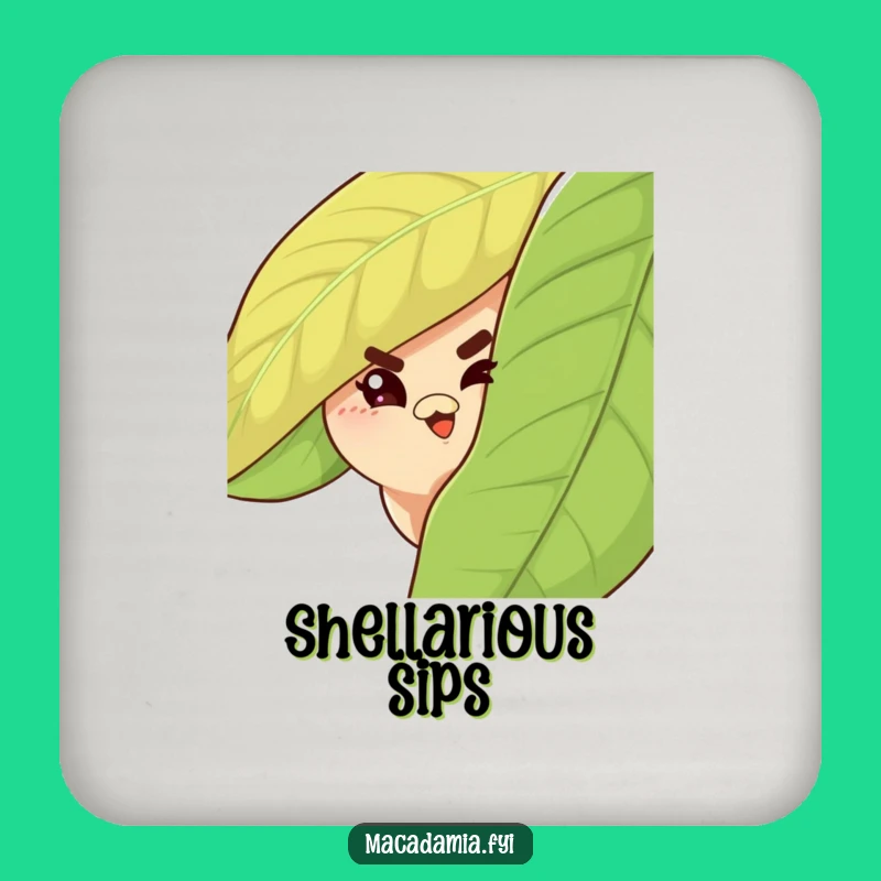 Funny Macadamia Nut Wink Coaster: Protect Surfaces with Playful Charm, Cool Funny Gift