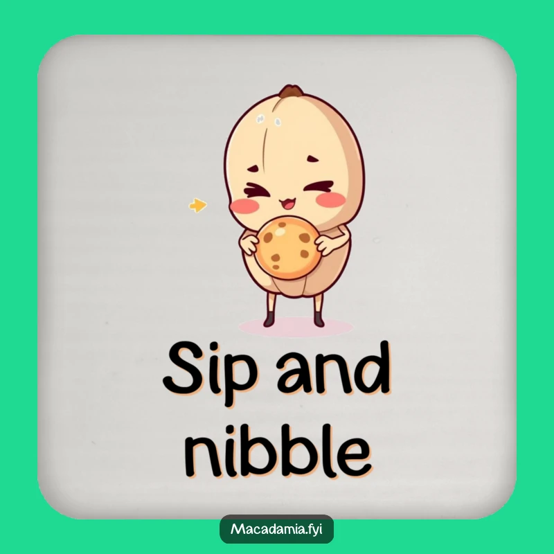 Funny Macadamia Nut Cookie Drink Coaster: Treat Protection for Tables