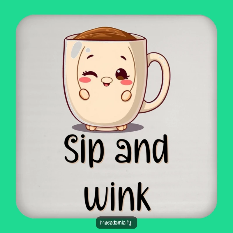 Funny Macadamia Nut Peeking Drink Coaster: Protect Surfaces with Coffee Charm