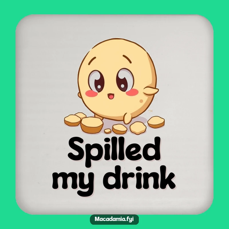 Funny Macadamia Nut Tripping Coaster: Protect Surfaces with Clumsy Charm.