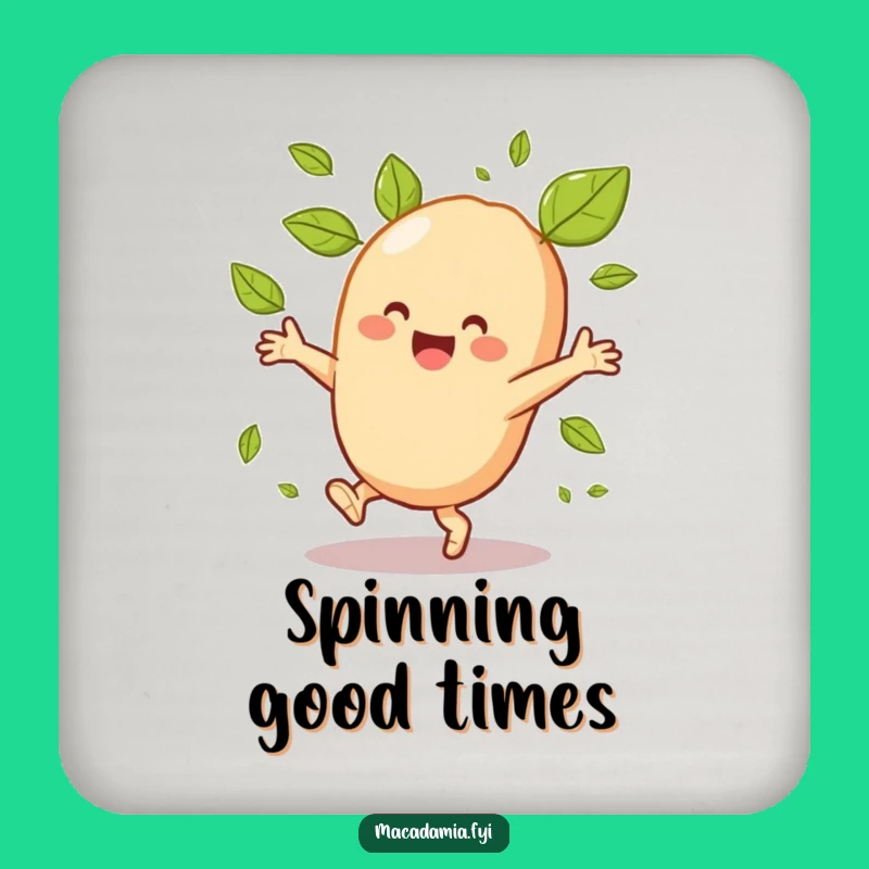 Funny Macadamia Nut Cartwheel Coaster: Protect Surfaces with This Hilarious Gift