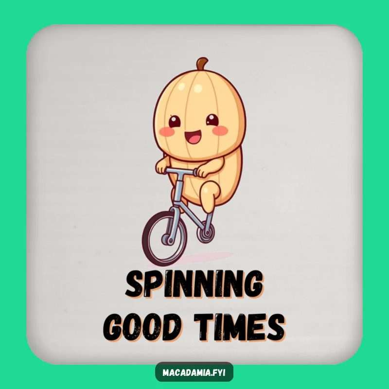 Funny Kawaii Macadamia Nut Unicycle Coaster - Stylish Protection & Humor