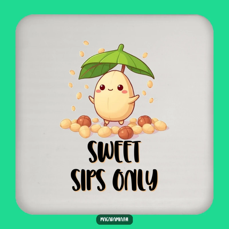 Funny Macadamia Nut Drizzle Coaster Set - Protect Furniture with Nutty Humor!