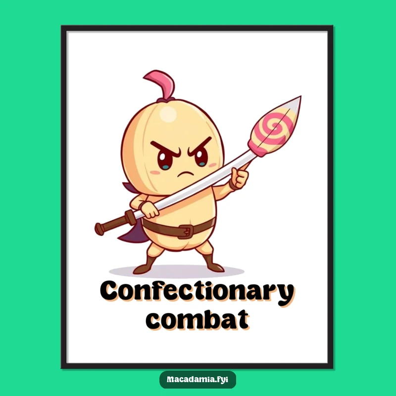 Funny Brave Nut Poster - Lollipop Sword Determined Warrior Art Gift