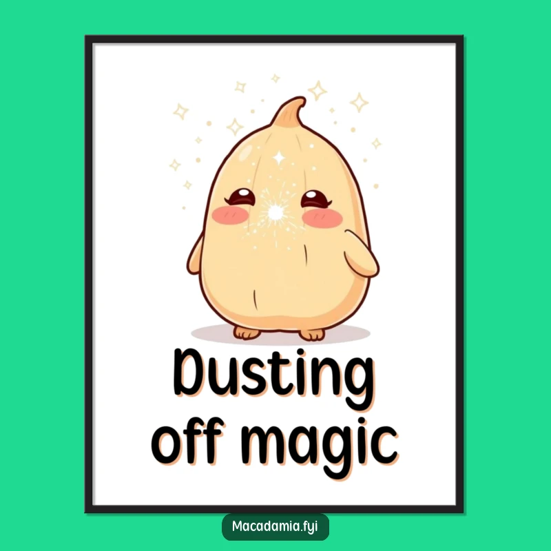 Funny Macadamia Nut Sparkle Sneeze Poster - Hilarious Nutty Wall Art Gift