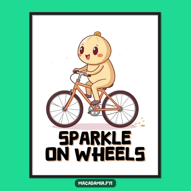 Funny Sparkle Bike Poster: Dazzling Art to Brighten Your Walls
