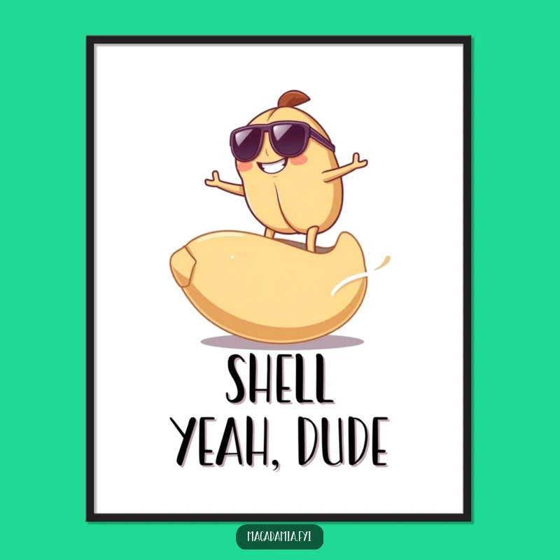 Funny Surfing Nut Poster - Hang Loose with Nutty Humor!