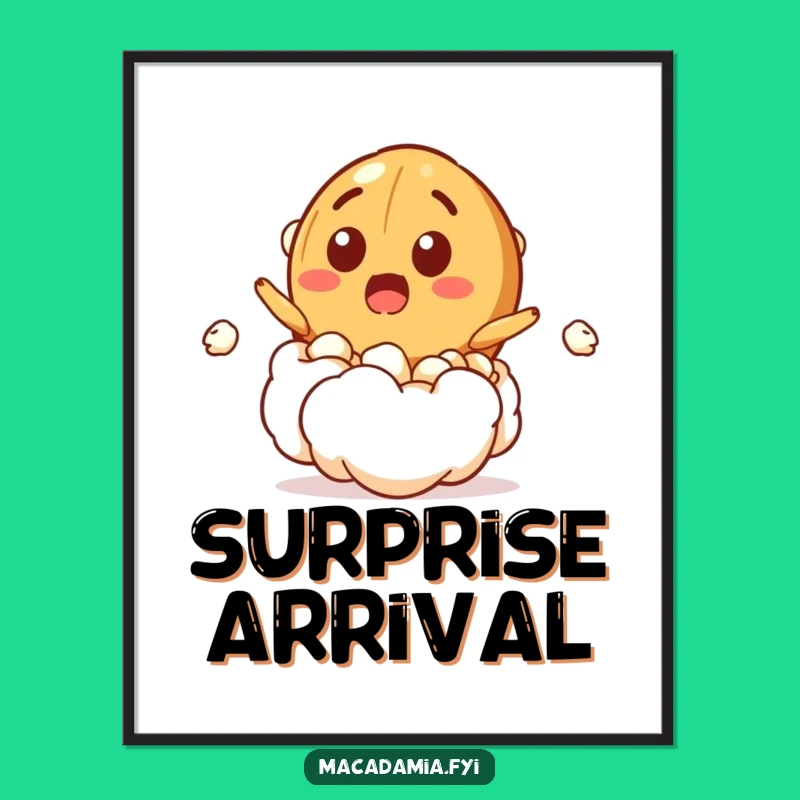 Funny Popcorn Nut Poster: Surprising Art Burst for Walls, Unique Humorous Gift