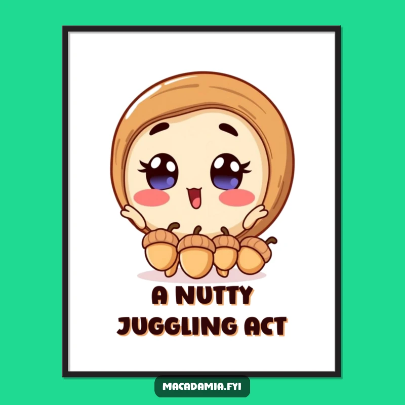 Free Printable Wall Art - Juggling Nut, Whimsical DIY Decor!