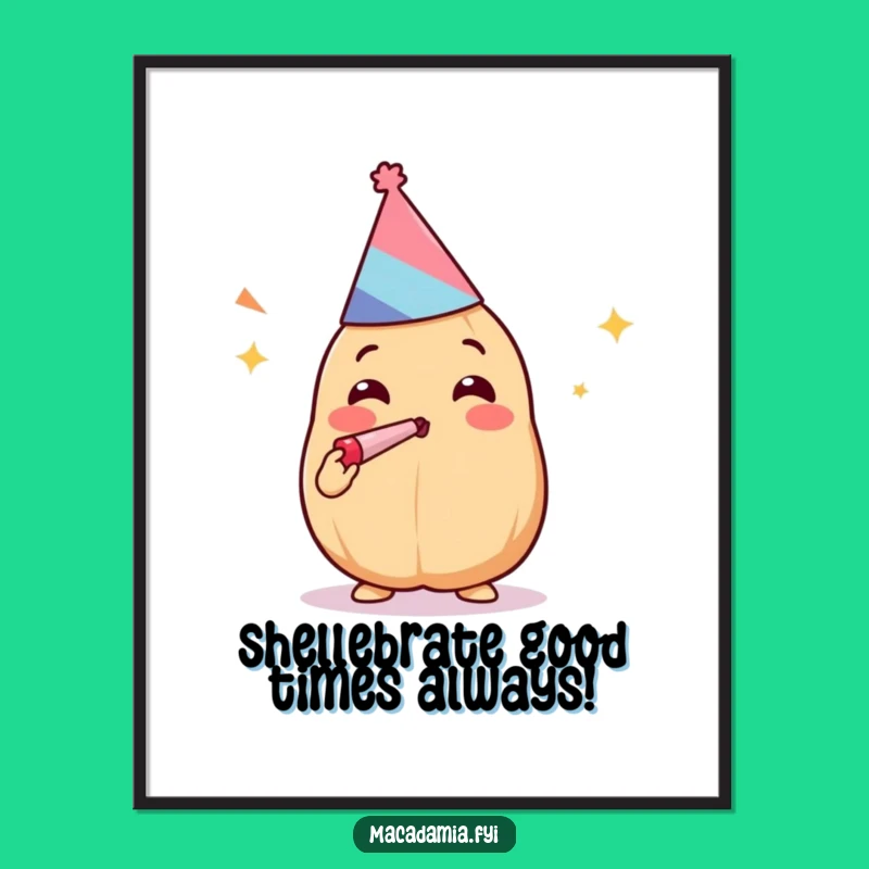 Free Printable Kawaii Nut Party Art: Funny Downloadable Decor for a Festive Vibe!