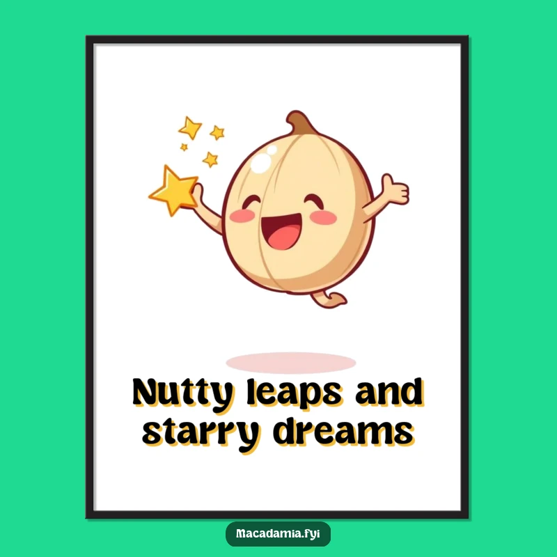 Free Printable Wall Art: Joyful Nut Star Burst - Energetic Downloadable Decor