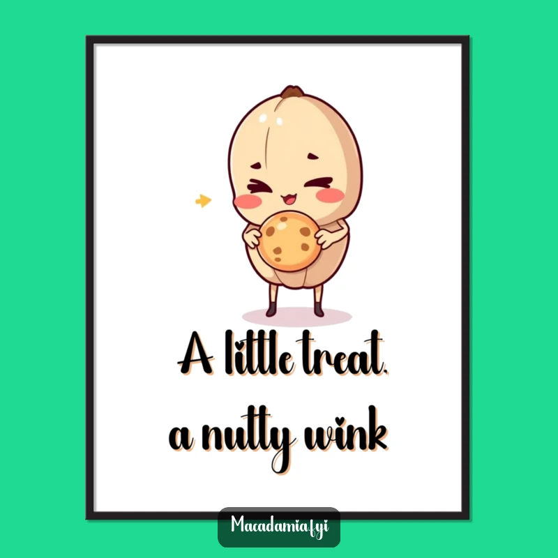 Free Printable Wall Art: Winking Cookie Nut Humor Downloadable Art