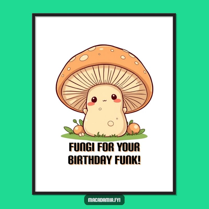 Cute Free Printable Wall Art: Peeking Nut & Mushroom Decor Downloadable