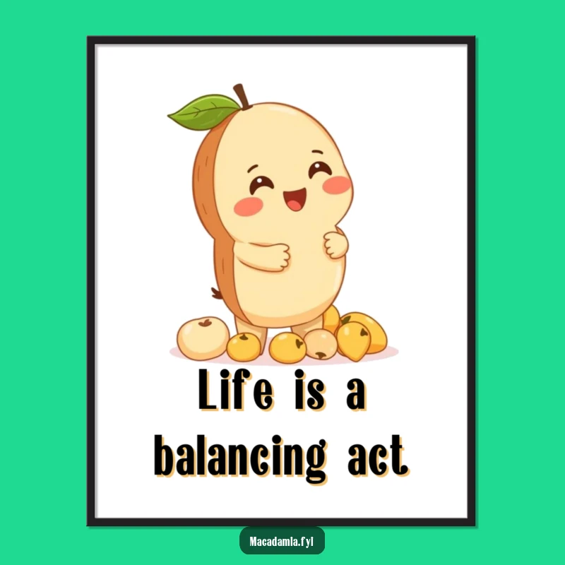 Funny Giggling Nut Fruit Tower Free Printable Wall Art for Whimsical Decor