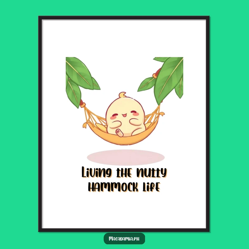 Free Printable Wall Art: Blissful Macadamia Nut Hammock Chill Downloadable Art