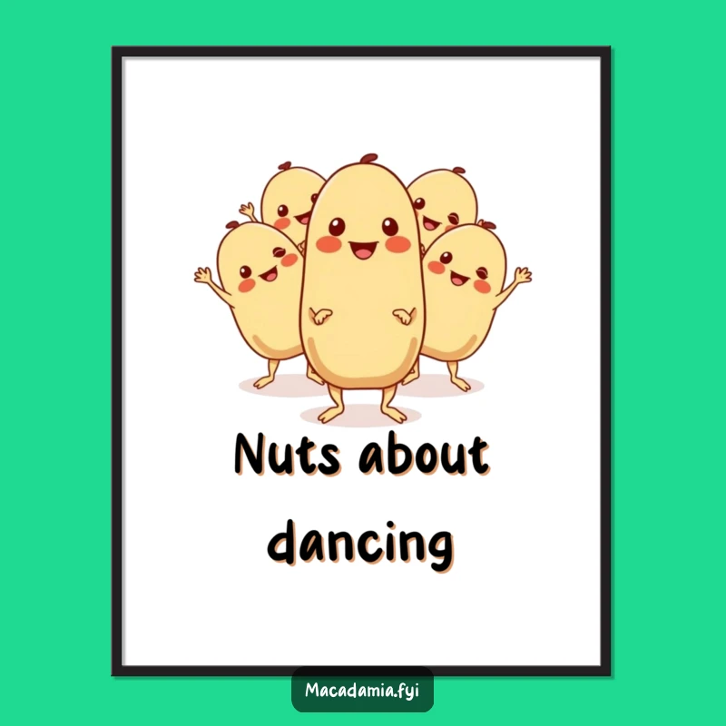 Free Printable Wall Art: Dancing Nuts - Funky Downloadable Party Decor