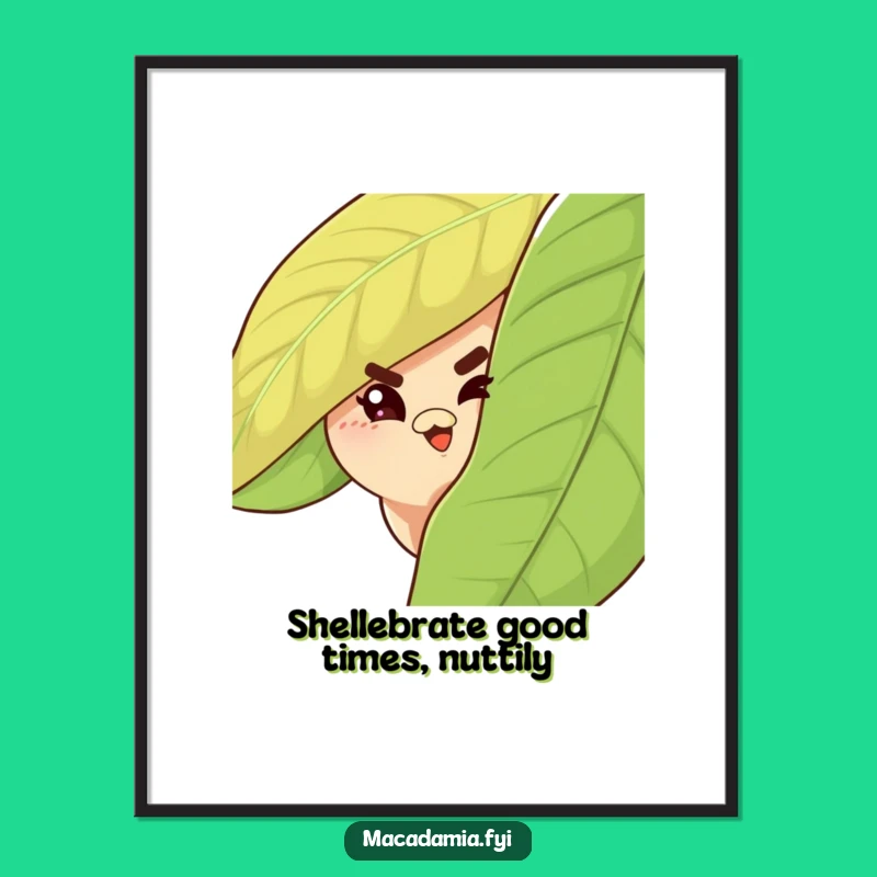 Funny Macadamia Nut Wall Art Free Printable: Mischievous Wink Downloadable Decor