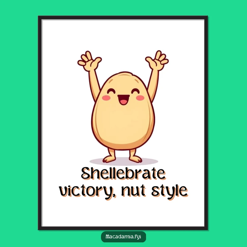 Funny Macadamia Nut Wall Art Free Printable: Triumphant Dance Downloadable Decor