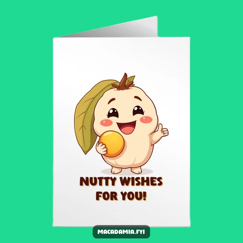 Free Printable Birthday Card: Macadamia Nut's Golden Win, Funny Downloadable Gift