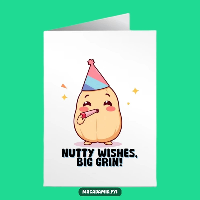 Free Printable Kawaii Nut Birthday Card: Funny Downloadable Gift for Nutty Celebrations!