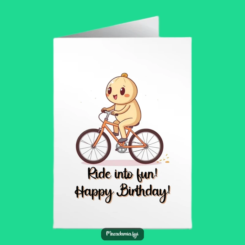 Free Printable Birthday Card: Sparkly Bike Ride, Funny Nutty Downloadable Gift