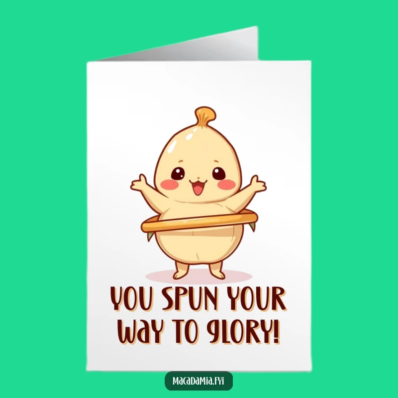 Free Printable Congrats Card: Kawaii Nut's Winning Spin- Funny Downloadable Gift
