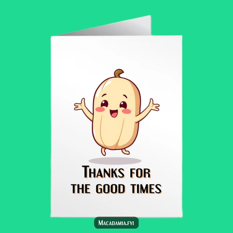 Free Printable Funny Nut Thank You Card - Dance of Gratitude Downloadable Gift