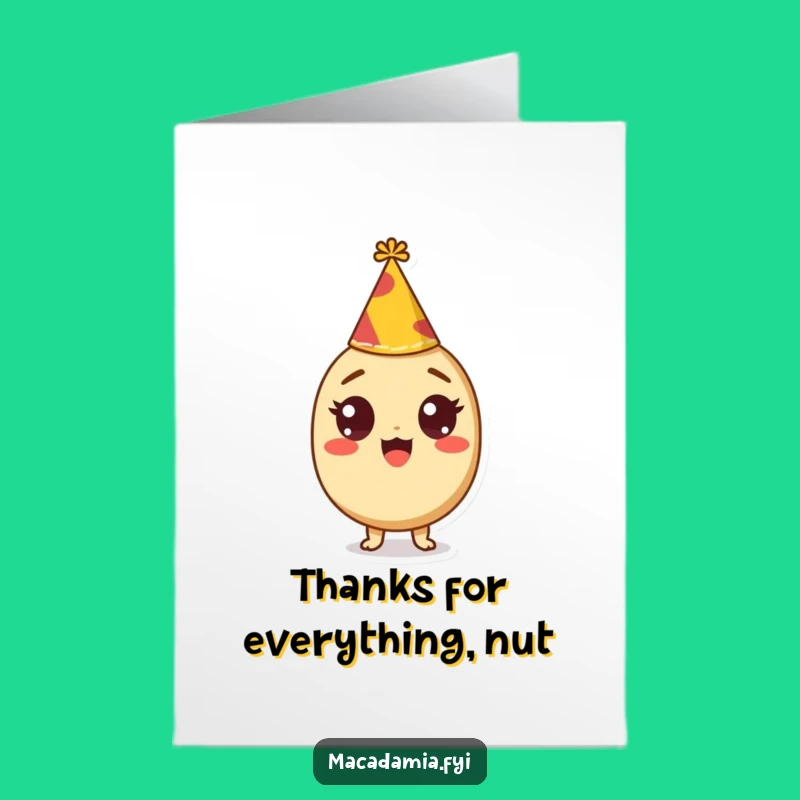 Free Printable Thank You Card: Excited Nut - Funny Downloadable Gift
