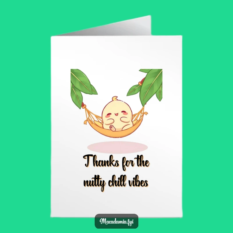 Free Printable Thank You Card: Hammock Macadamia Nut Relaxed Thanks Downloadable Gift