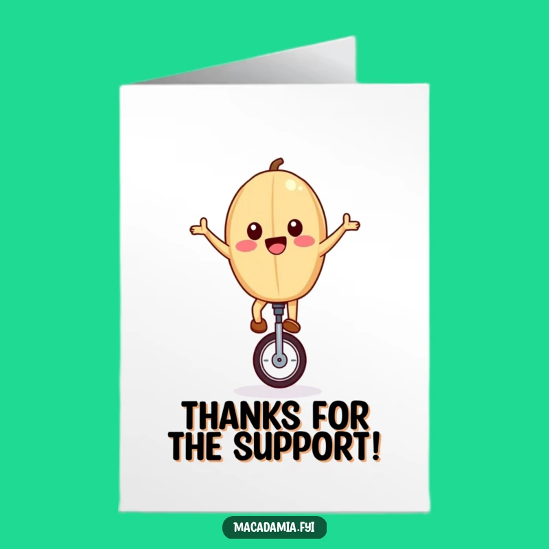 Free Printable Thank You Card: Unicycling Nut, Quirky Downloadable Gift for Expressing Thanks