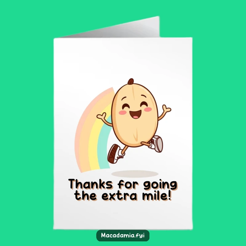 Free Printable Thank You Card: Rainbow Nut Jog - Whimsical Downloadable
