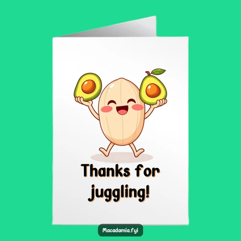 Free Printable Juggling Nut Thank You Card - Whimsical Downloadable Gratitude