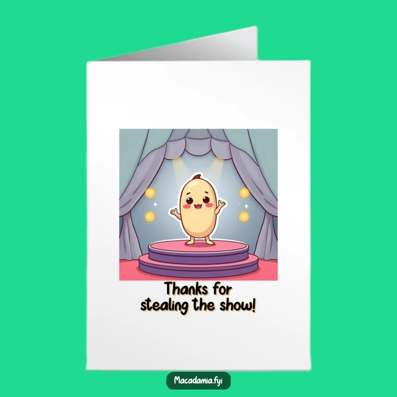 Free Printable Funny Macadamia Nut Thank You Card: Star Performance Downloadable Gratitude