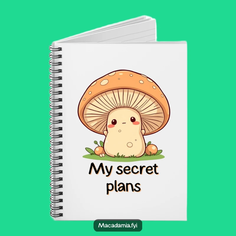 Funny Macadamia Nut Mushroom Peek Notebook - Jot Down Adventures!