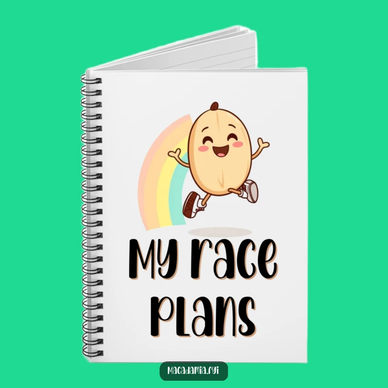 Funny Macadamia Nut Rainbow Jogging Notebook: Plan Your Adventures Brightly