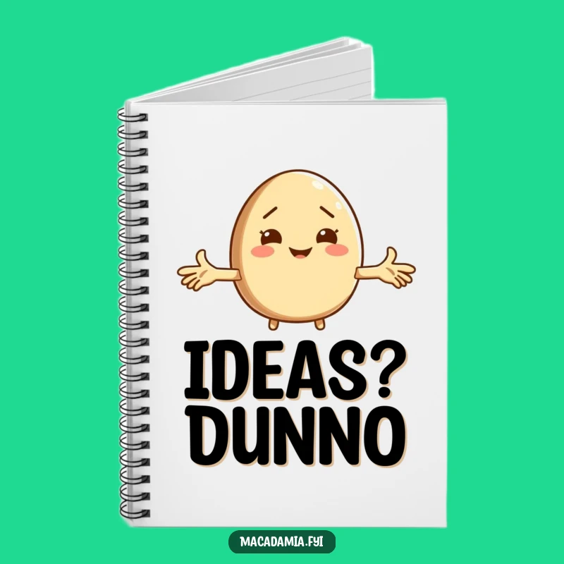 Funny Macadamia Nut Shrug Notebook - Jot Down Ideas with Hilarity!