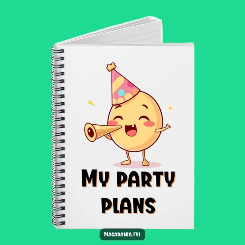 Funny Macadamia Nut Party Hat Notebook: Jot Down Party Ideas with Nutty Flair
