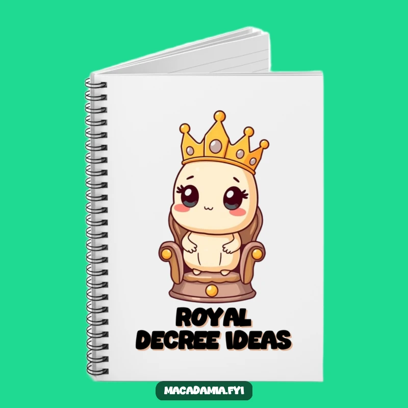 Funny Macadamia Nut King Notebook - Regal Journal for Ideas