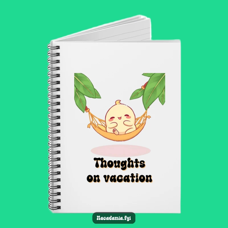 Funny Macadamia Nut Hammock Notebook: Jot Down Thoughts with a Blissful Lounging Nut, Perfect Funny Gift