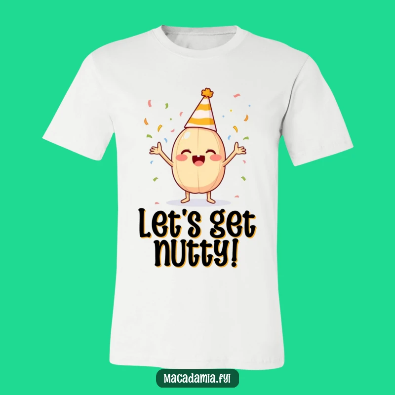 Funny Macadamia Nut Party Hat Confetti Tee: Wear the Celebration!