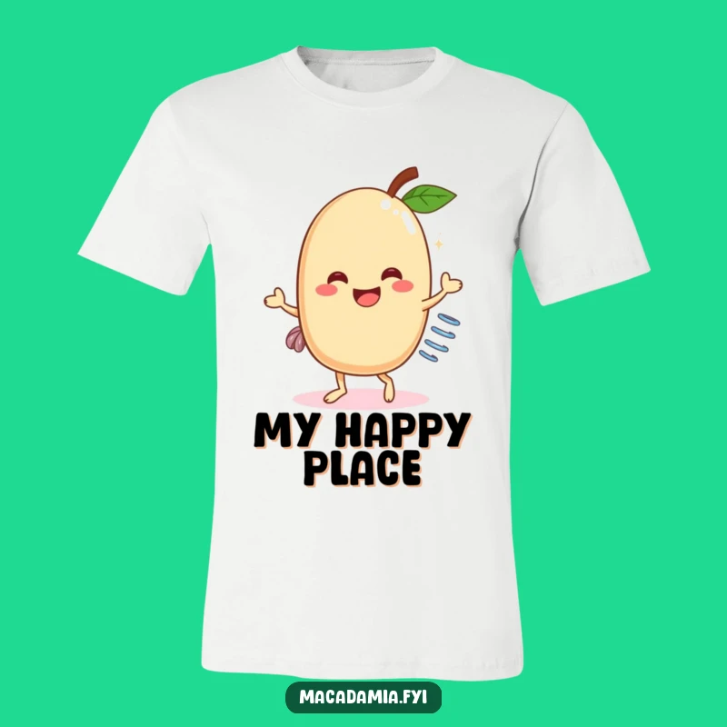 Funny Macadamia Nut Dancer T-Shirt: Cheerful Sprung Nut Doing a Hilarious Dance, Great Funny Gift