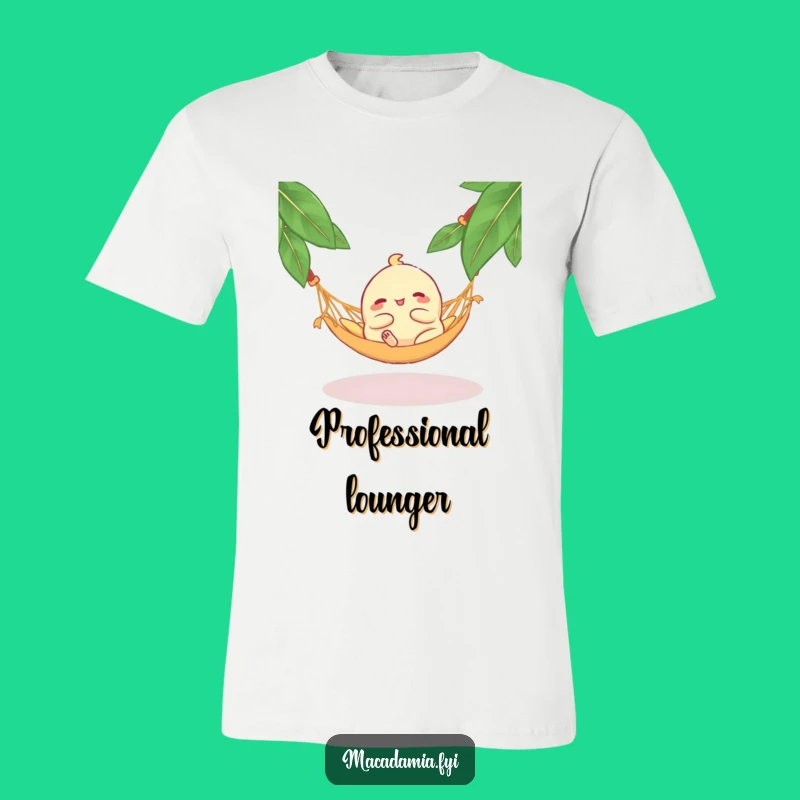 Funny Macadamia Nut Hammock T-Shirt: Blissful Lounging Nut Design, Ideal Funny Gift