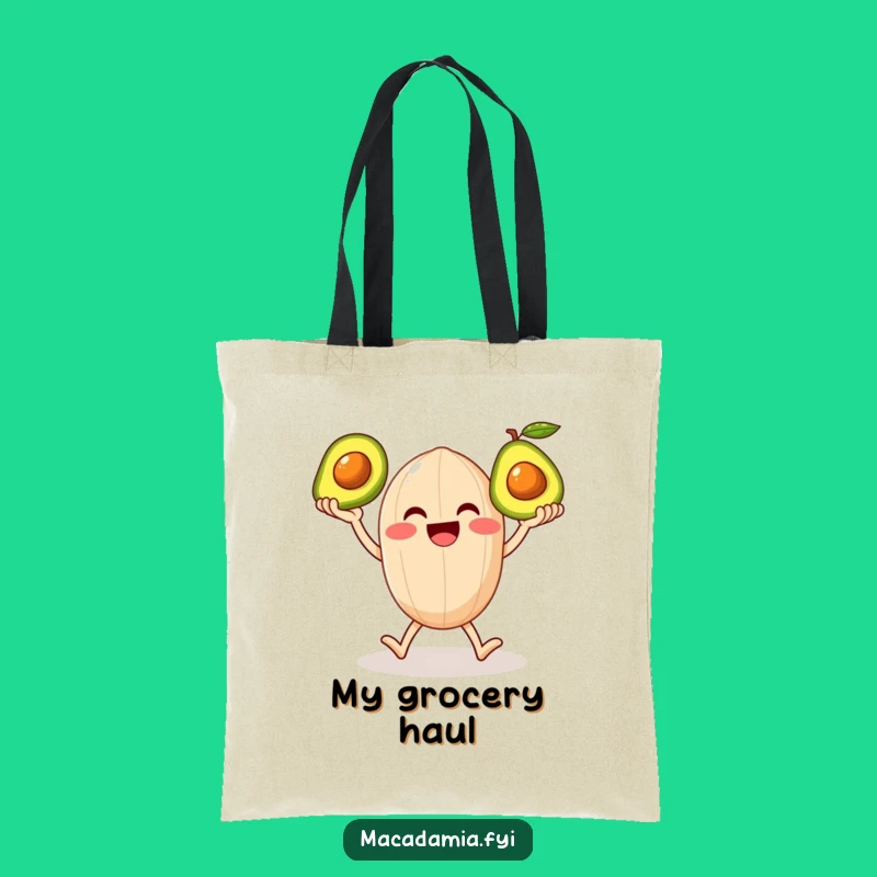 Funny Macadamia Nut Avocado Bag: Carry Your Groceries with Giggles