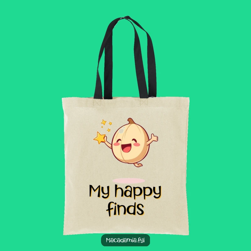 Funny Macadamia Nut Joyful Jump Star Tote Bag: Carry Your Sparkle!