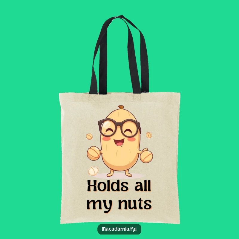 Funny Nutty Tote: Carry Your Smarts with a Juggling Macadamia Nut, Perfect Gift