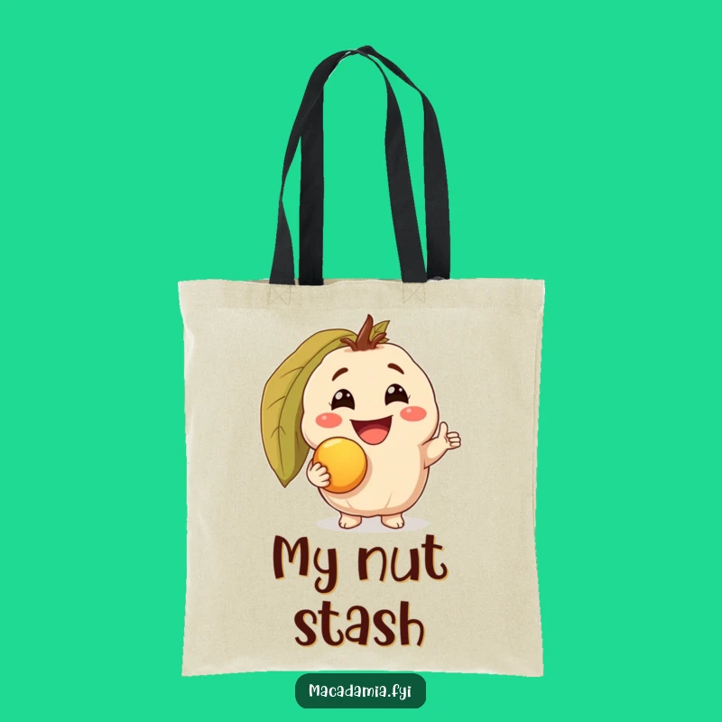 Funny Nutty Success Tote Bag: Macadamia Triumph & Gold Nut, Perfect Humorous Carry-all